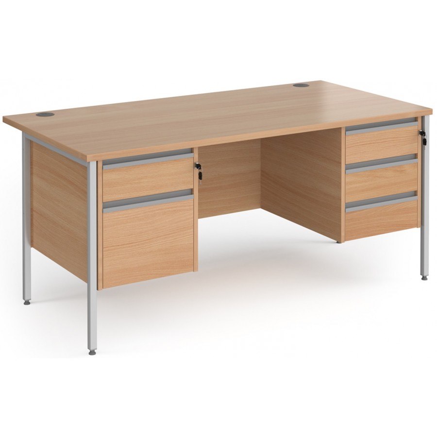 Harlow Straight Desk with 2 and 3 Drawer Pedestals
